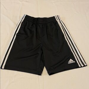 Adidas Men's Black Shorts with White Stripes